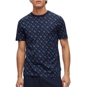 NWT Hugo Boss Mercerised Short Sleeve Printed Crew Neck T-Shirt. Size M
